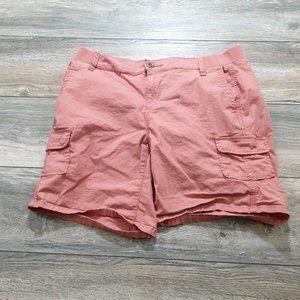 Torrid Womens Size 10 Bermuda Shorts Lightweight Cargo Coral Look 34" Stretch